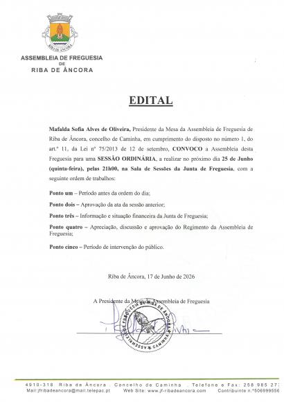 Assembleia Feguesia - Junho 2026